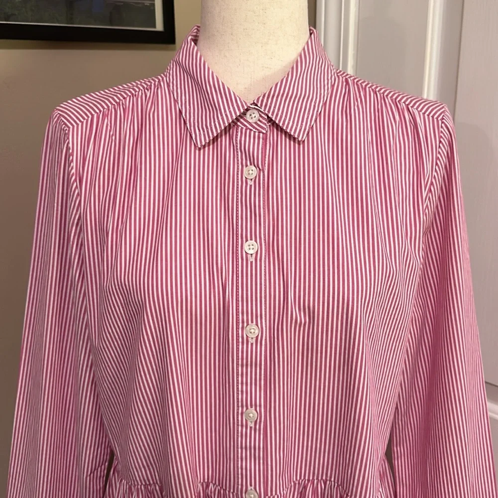 J.Crew Collared Mini Shirtdress in Soft Azalea Ivory - Picture 5 of 8